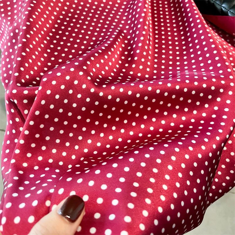 New polka dot thin summer sun-printed imitation silk scarf high-end shawl versatile neck scarf women's scarf image 6
