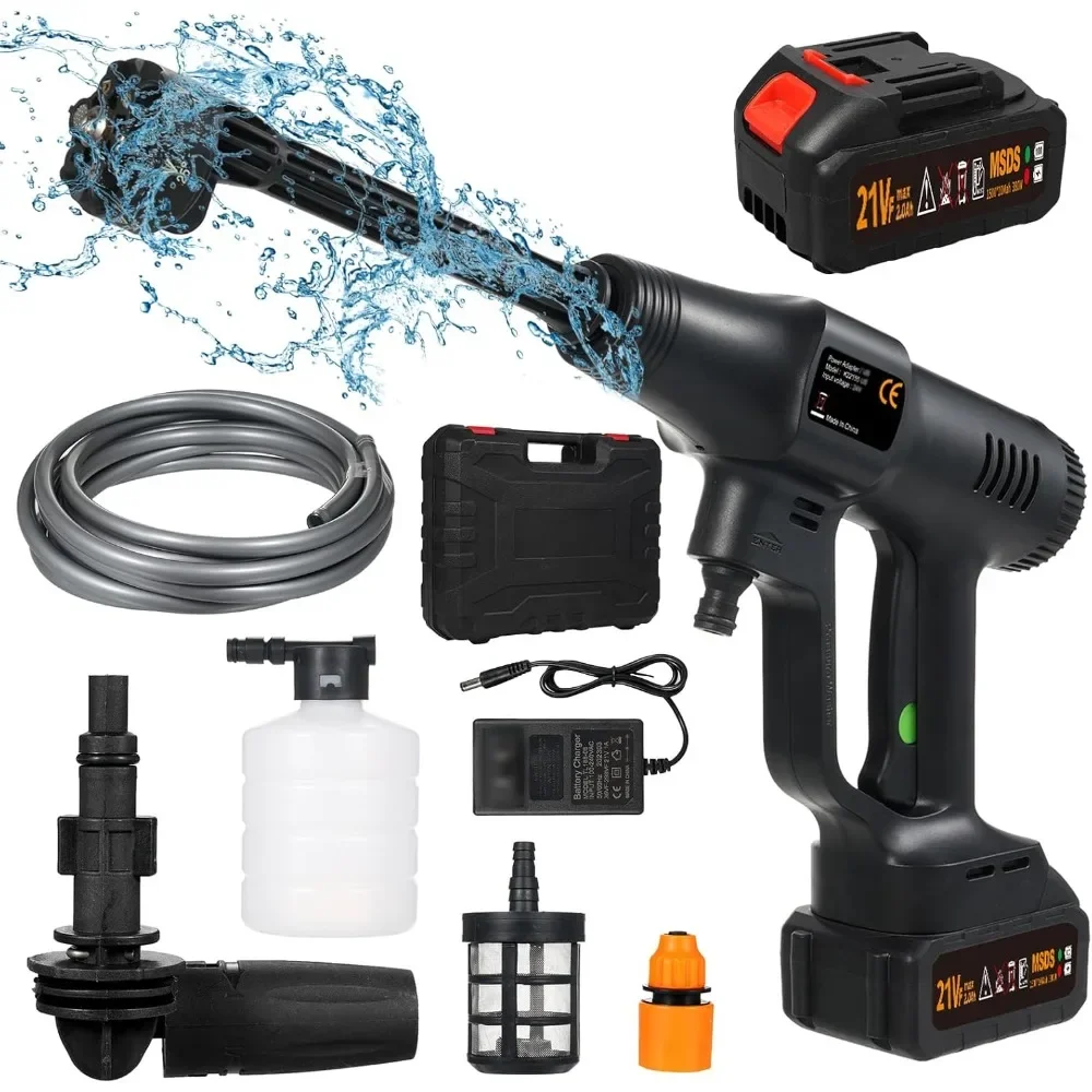 

Car Washer,Handheld Pressure Washer Portable Power Cleaner with Rechargeable 1500 * 10mAh Battery Car Washer Gun for Home Floor