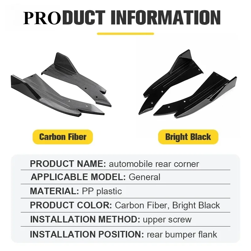 Car Rear Bumper Spoiler Lip Diffuser Side Skirt Splitter Wrap Angle Anti-Crash Protection For Audi A3 8V 8Y 2013-2026