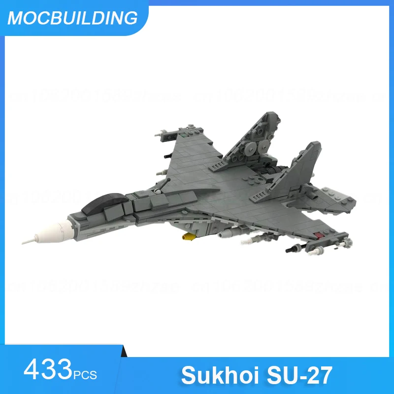 MOC Building Blocks Sukhoi SU-27 SU-35 1:70 Scale Aircraft Model DIY Assemble Bricks Educational Collection Toys Gifts 433PCS