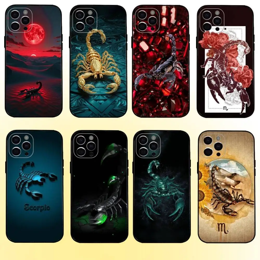 

Scorpion Phone Case For iPhone17,16,15,14,13,12,11 Plus,Pro Max Soft Black Cover