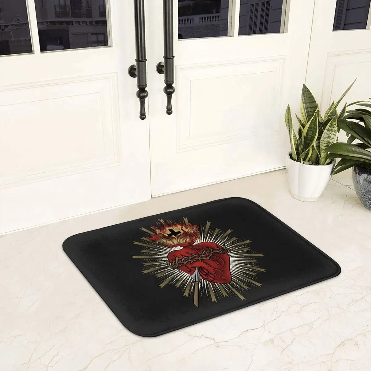 

Sacred Heart Of Jesus Christ Anti-slip Doormat Floor Mat Antiwear Carpet Rug for Kitchen Entrance Home Balcony Footpad Mats
