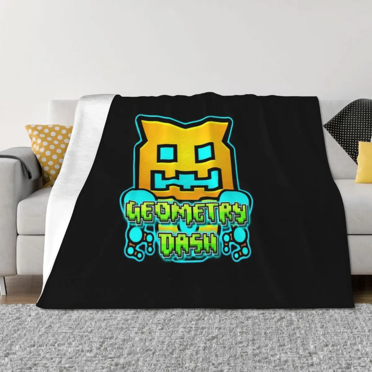 

Geometry Dash Throw Blanket Large for babies Plush Decorative Sofas Blankets