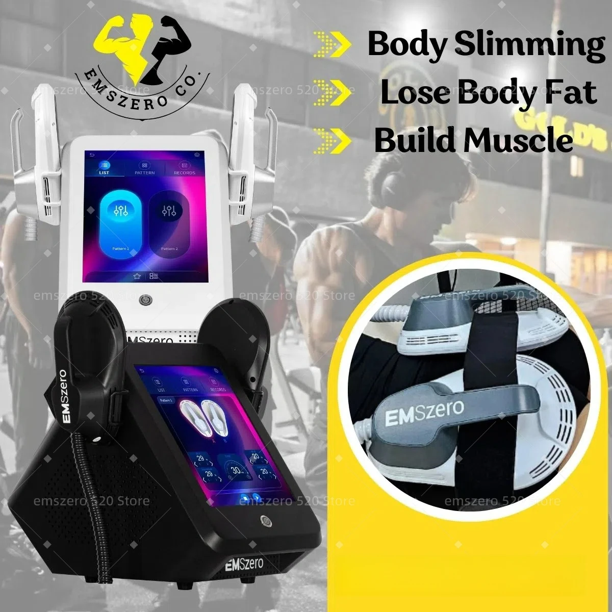 

EMSzero Weight Loss Sculpting Muscle Body Slimming Machine 6500W With 4 Handles EMS Electromagnetic Stimulate New