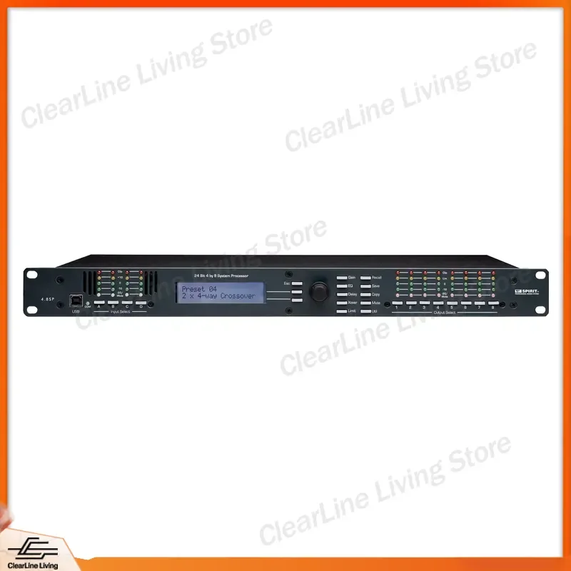 4 In 8 Out Digital Audio Processor Professional Speaker Management System DSP Crossover Equalizer with PC Control Software