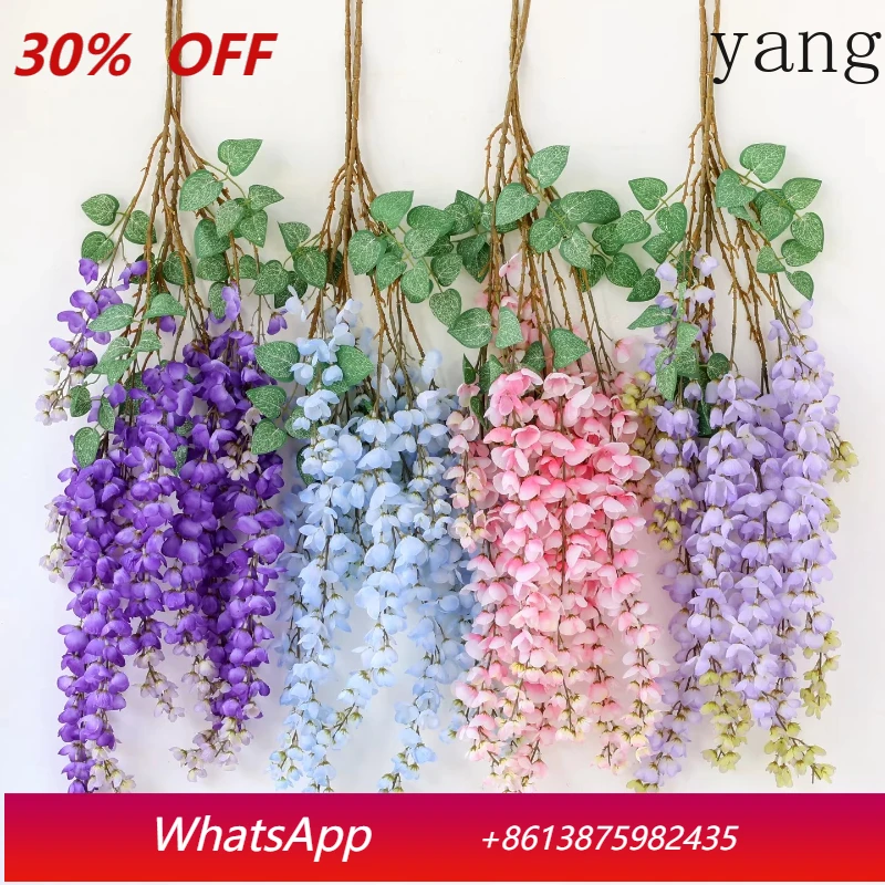 

Yjq simulation giant wisteria flower long branch string fake silk flower hanging vine wedding decoration