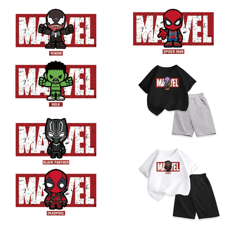 Cute cartoon Marvel Heroes fusible clothing patches Spider-Man heat transfer vinyl for children Ironing applications