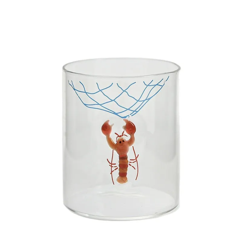 

CX cute fish glass water cup creative relief high value patch glass