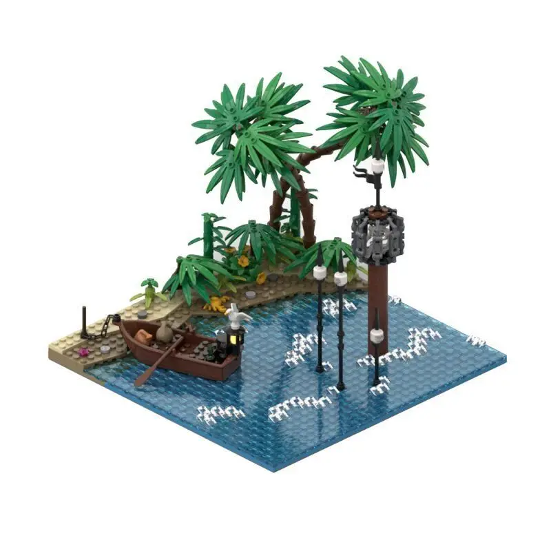 

Custom MOC-116559 Beach with Pillory 743+ Parts Toys Gift for Christmas