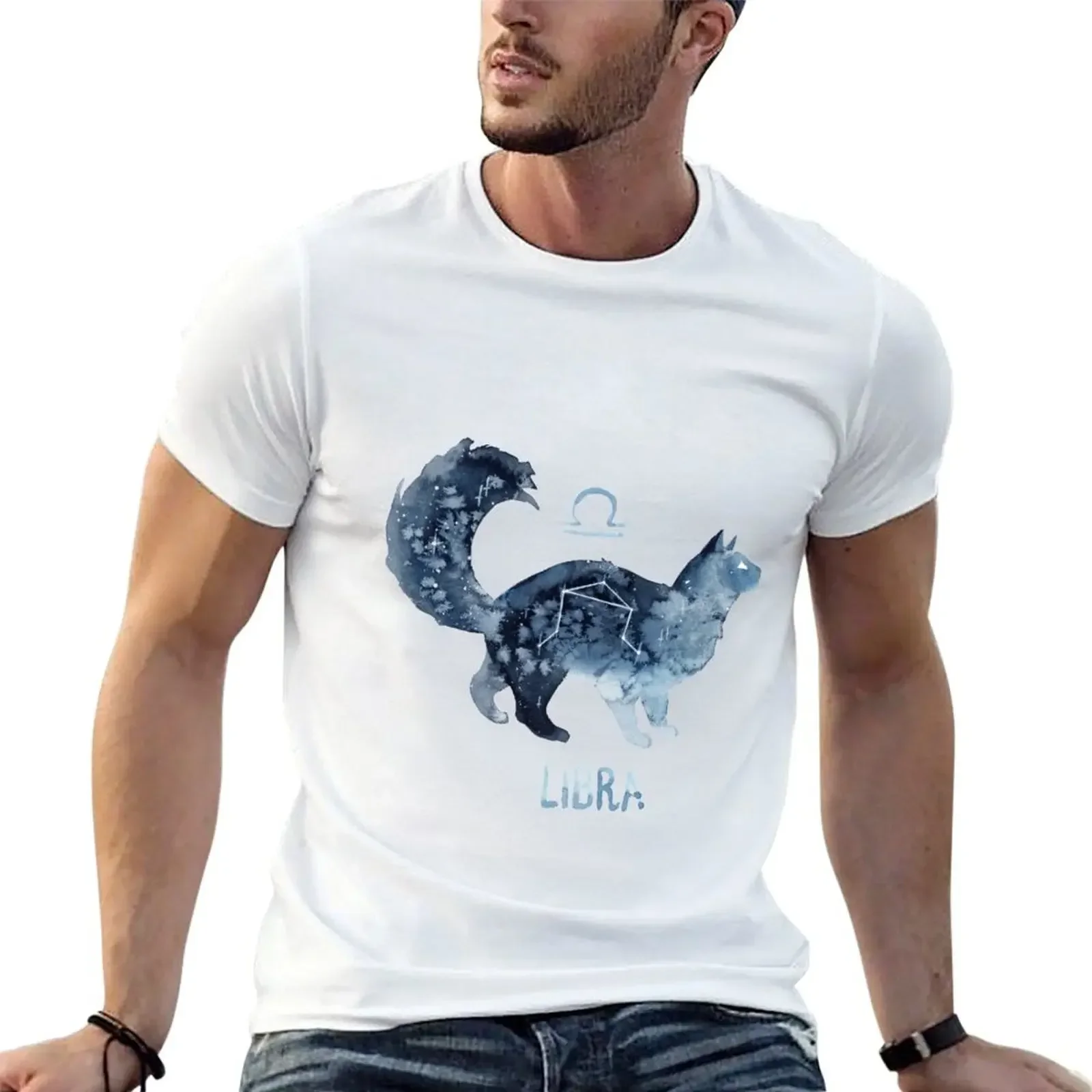 Zodiac Cat - Libra T-Shirt cotton graphic tees oversized t shirt compression shirt men