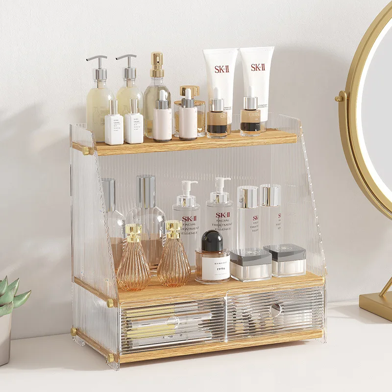 Acrylic Desktop Shelf Cosmetic Multi-Layer Display Rack Drawer Type Organizer Desktop Storage Racks Bedroom Bathroom Storage