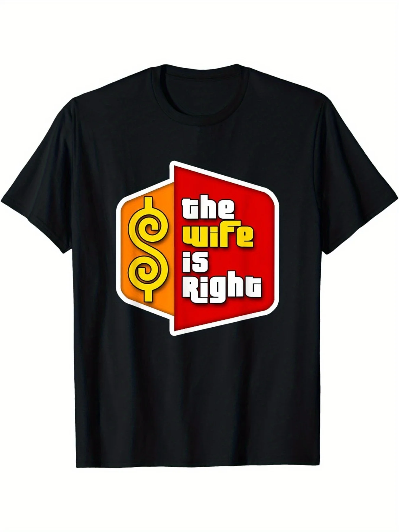 

"Men's Cotton T-Shirt - 'The Wife Is Right' Graphic, Short Sleeve, Crew Neck, Casual Fit, Stylish \u0026 Comfortable"