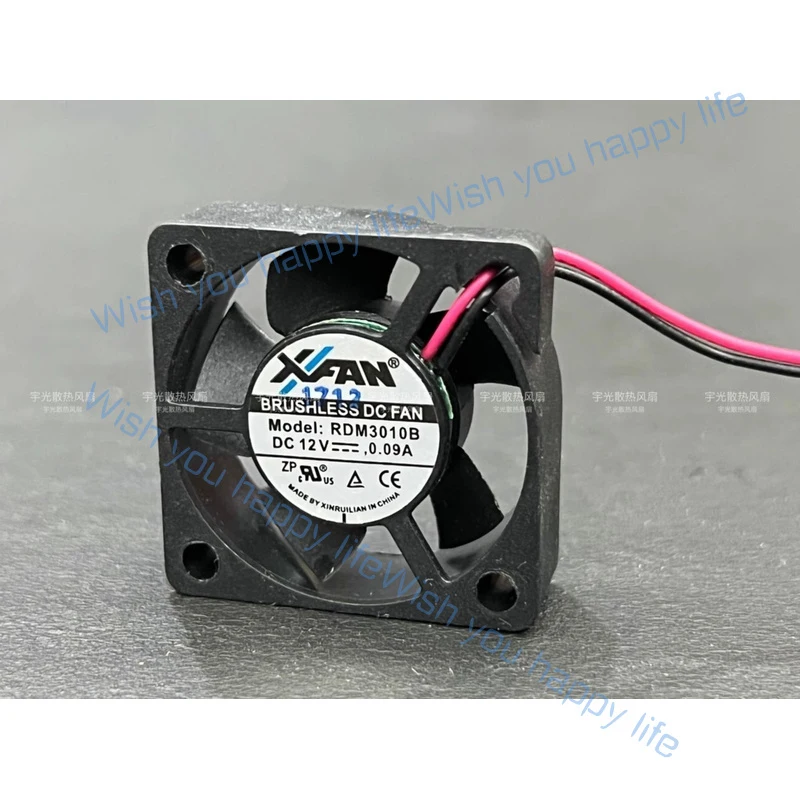 L... for XINRUILIAN RDM3010B 3010 DC12V 0.09A 3CM 2-wire Dual Ball Cooling Fan