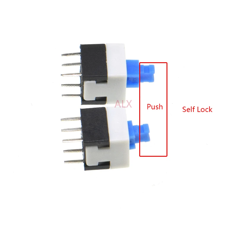 Microinterruptor de botón de 6 pines, 5,8x5,8, 7x7, 8x8, 8,5x8,5mm, autobloqueo/desbloqueo, 8x8MM, 5,8x5,8 MM, lote de 10 unidades