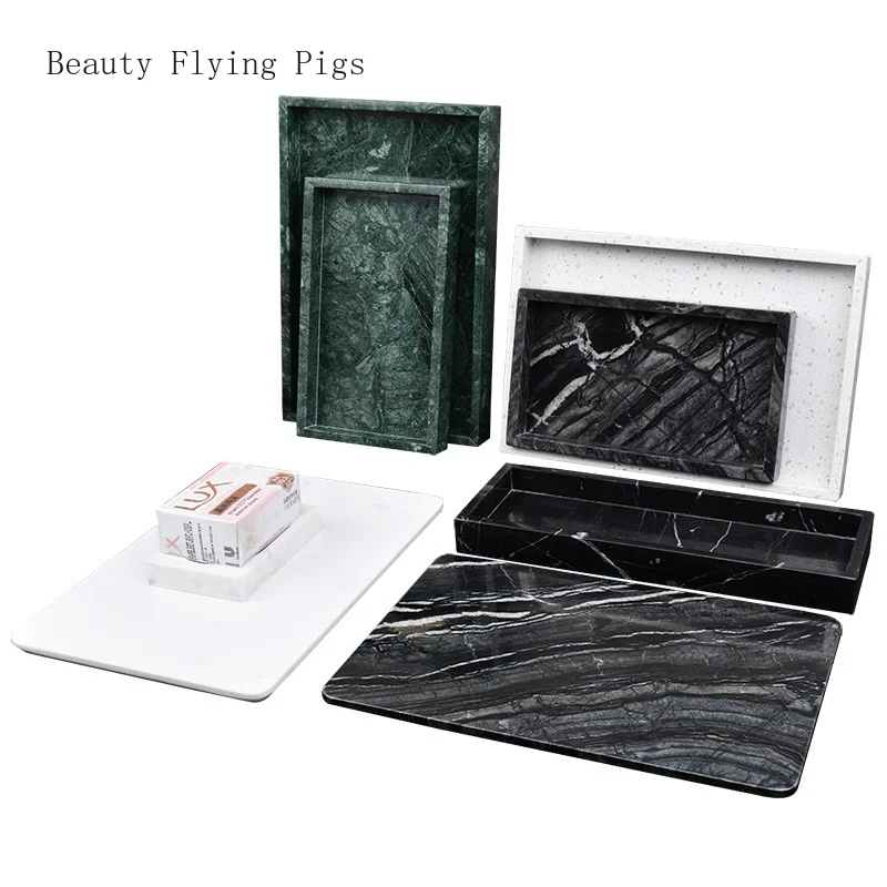 

Nordic minimalist style marble tray dessert pastry display tray circular rectangular storage tray storage tray