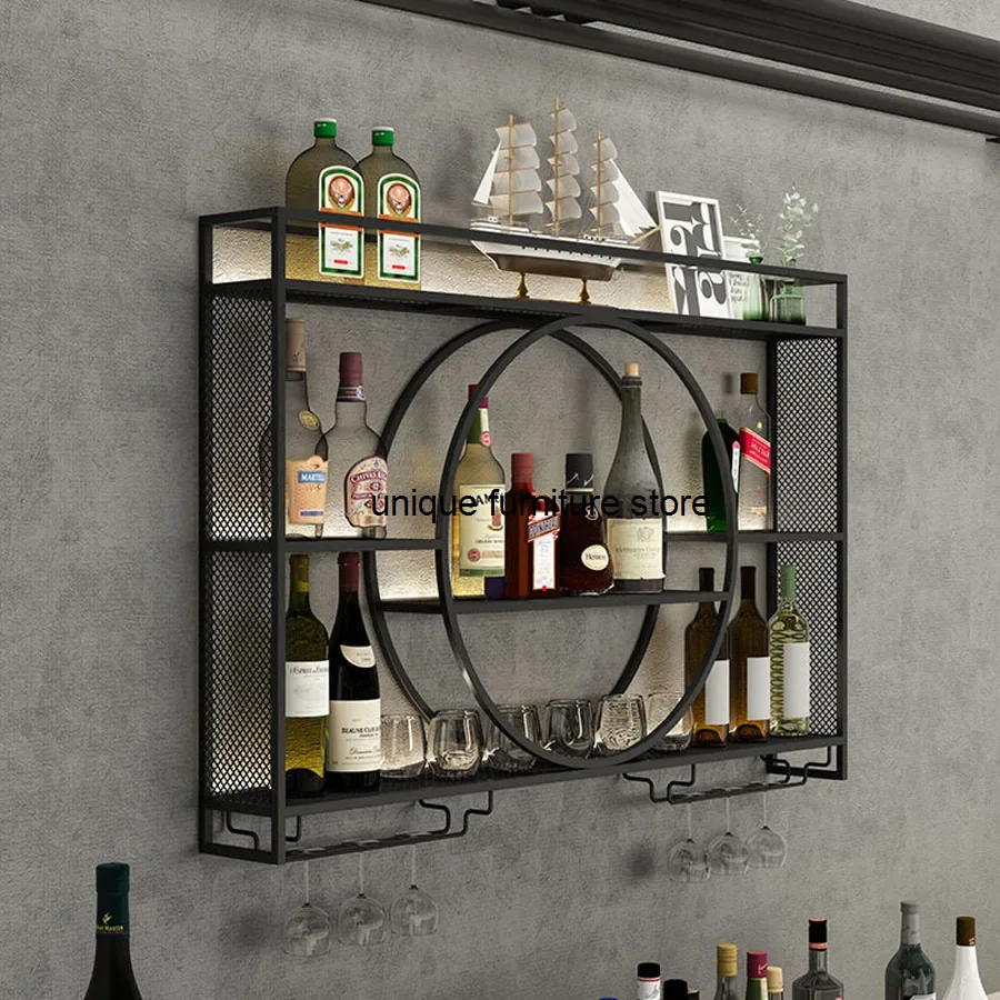 Wall Mount Wine Rack, Suporte para garrafa, Adaptador Single Miniature, Copo Preto, Armazenamento De Vidro, Decoração do armário, Szafezki Bar Móveis