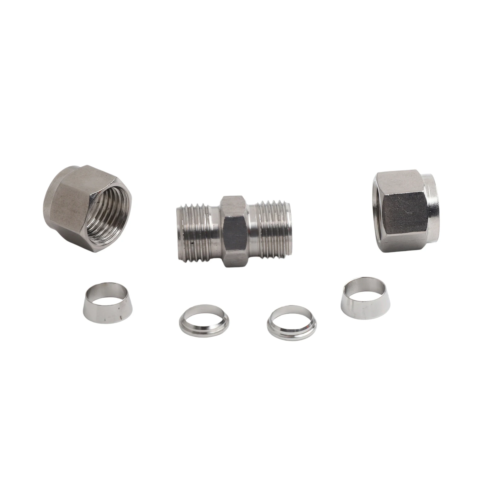 Pipe Ferrules Stainless Steel Joint Threaded Ferrule Straight Through Butts For Connecting Pipes Pipe Ferrule Reducer Connection