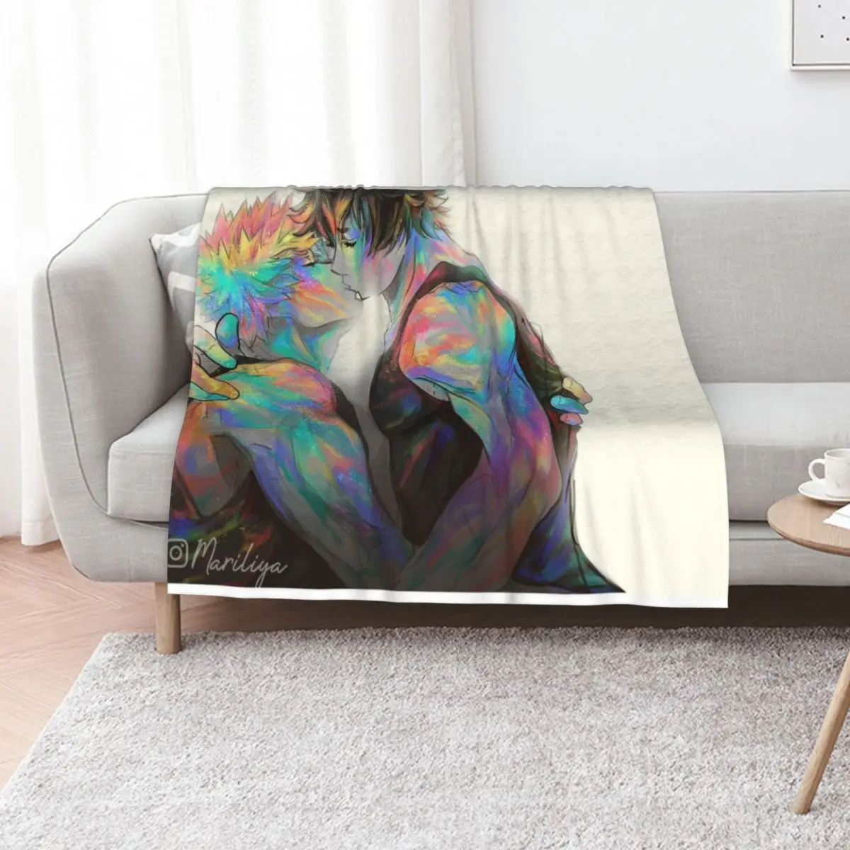 

pridepaint kiribaku LGBT pride Throw Blanket Softest Beautifuls for babies Luxury St Blankets