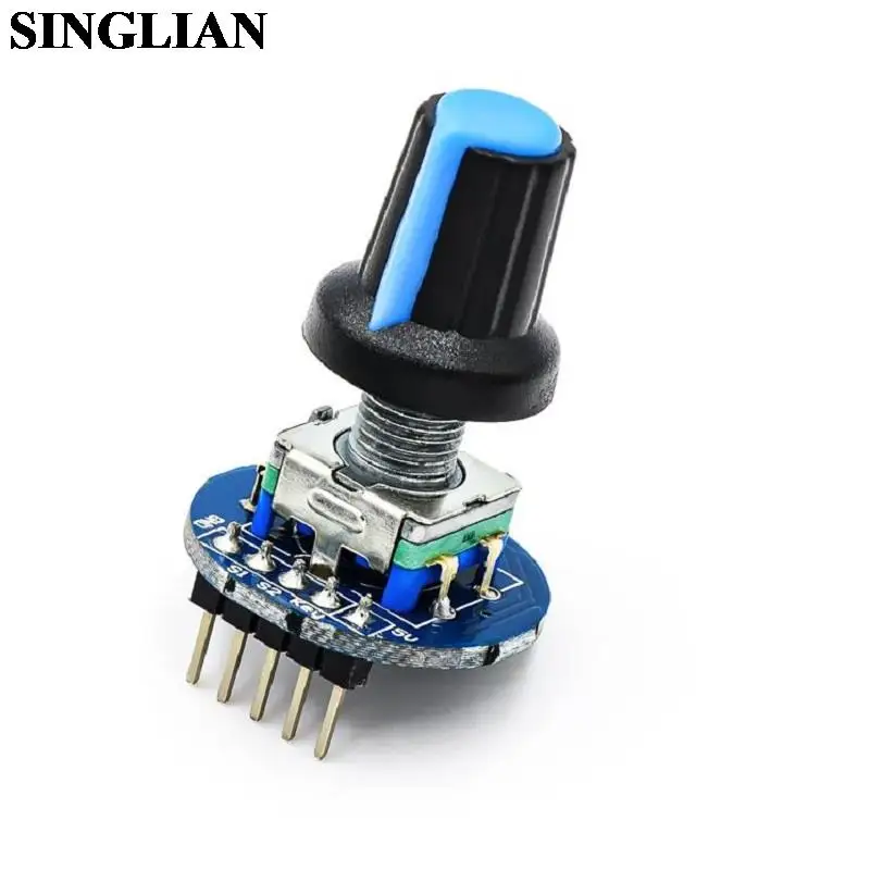 Digital Rotary Encoder Module Rotary Potentiometer Rotary Potentiometer With Knob Cap Handle Length 20MM