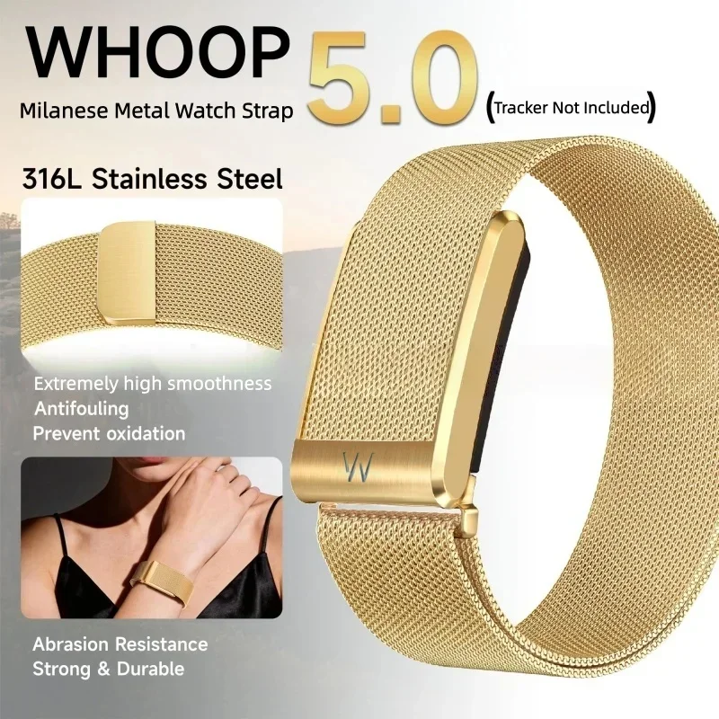 Milanese Metal Mesh Magnetic Band For Whoop 5.0/MG Universal Stainless Steel Multi Color Adjustable Replacement Wristband