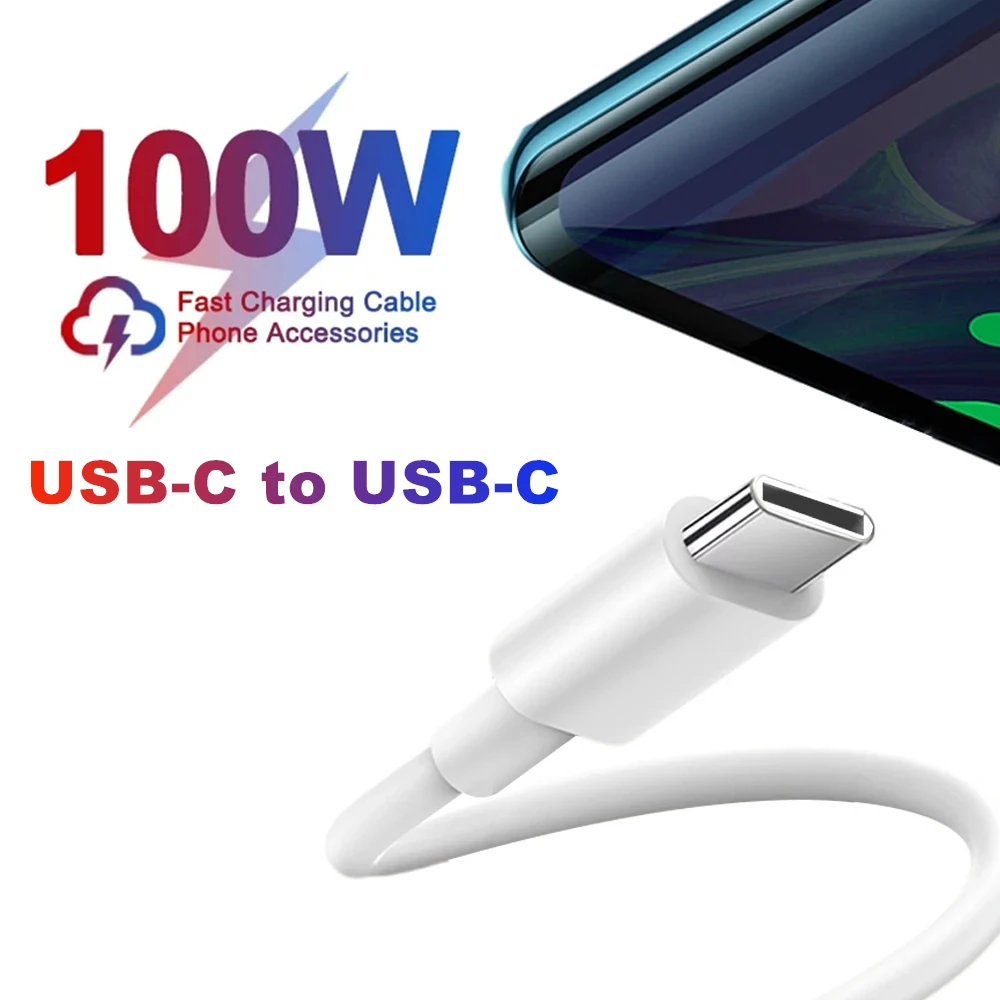 100W PD USB C to USB C Fast Charging Cable for iPhone 15 Huawei Mate 60 Nova 10 Xiaomi 13 Redmi Note13 Pro OPPO Type C to Type C