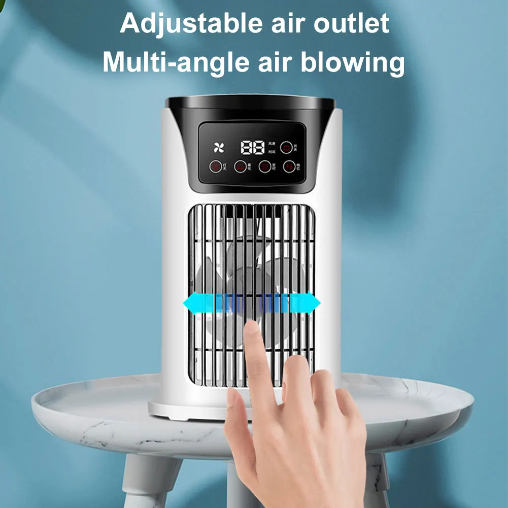 Summer Fan, 6H Timer Air Cooler Fan, 6 Speeds Water Cooling Fan with 300ML Water Tank, USB Powered, for Home Office Dorm Desktop - view 3