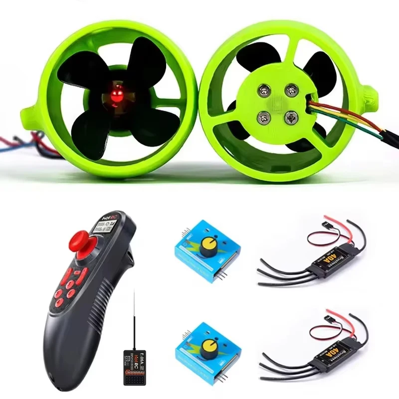 

RC Jet Engine Kit Underwater Jet Boat 2KG 4-Blade CW CCW Thruster Engine/Brushless 40A ESC/Servo Tester/Radio Transmitter DS600