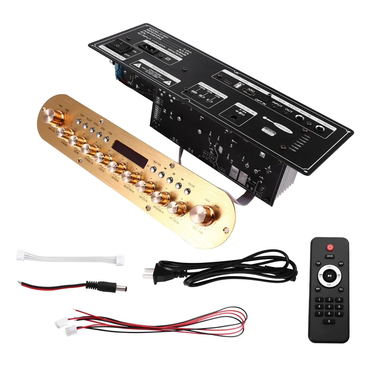 useful Bluetooth-Compatible Amplifier Board with Sound Radio Subwoofer for Karaoke Home US PLUG