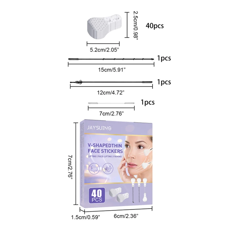 40 Chiếc Vô Hình V Hình Mặt Dán Đôi Cằm Mặt Mỏng Nâng Băng Bộ