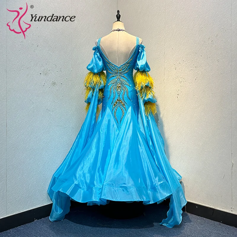 B-23206 Custom New International Standard Ballroom Dance Dress High Quality Pearl Silk Ballroom Dance Dresses for Sale