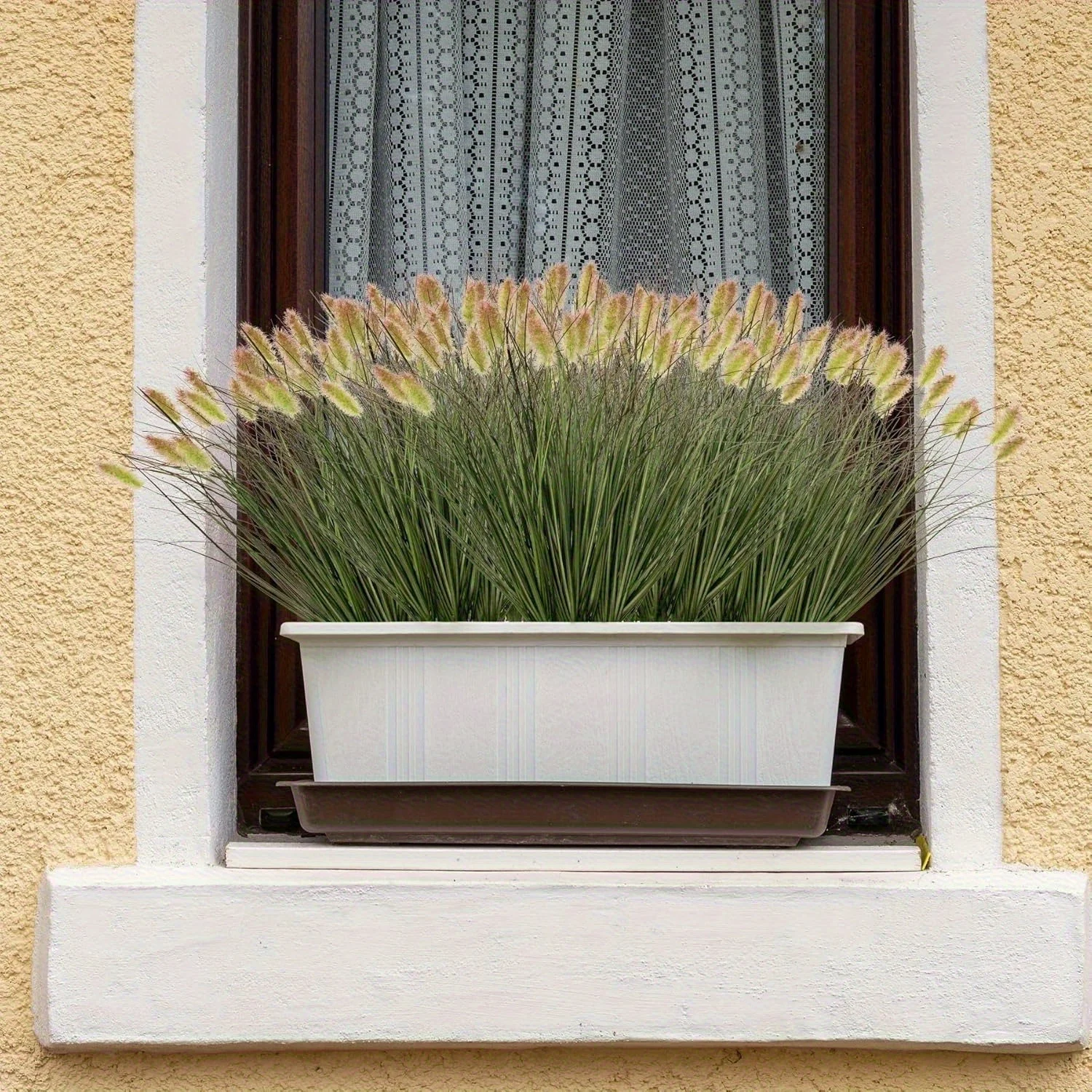 6 Packungen simuliertes Schilfrohrgras, Heim- und Wohnzimmerdekoration, simulierte Pflanze, Gartendekoration im Freien, simulierte Blume – Detail 2