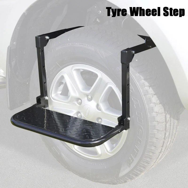 Universal Tire step vehicle Car Protable Folding Stairs Tyre Mount Steps Ladder Heavy Duty For Camper Truck