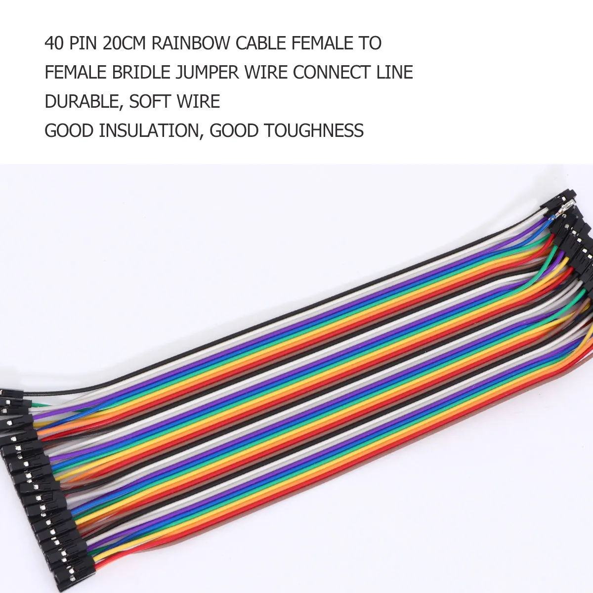5Pcs 40 Pin Rainbow Cable Female to Female Bridle Jumper Wire 20Cm Breadboard Ribbon Cable DIY Electronic