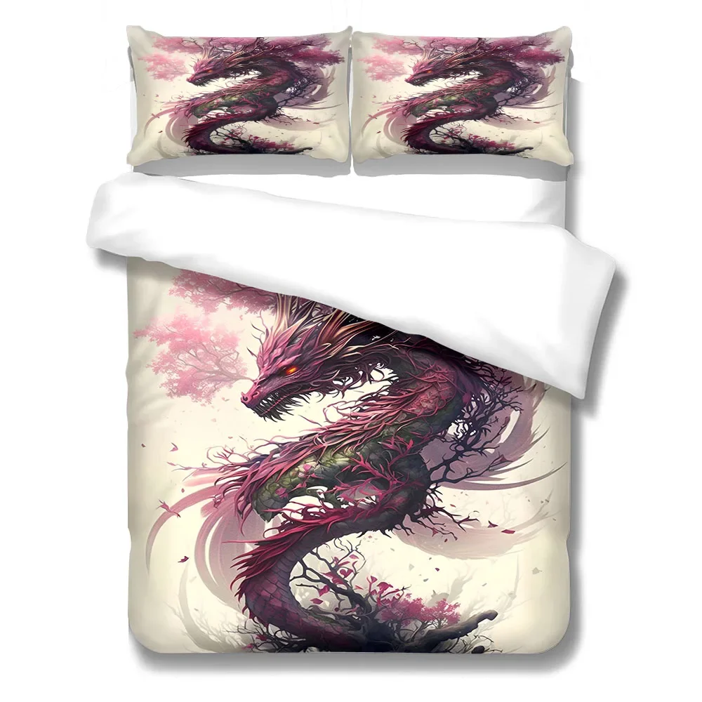 

Oriental Dragon Duvet Cover Set King Queen Double Full Twin Single Size Bed Linen Set