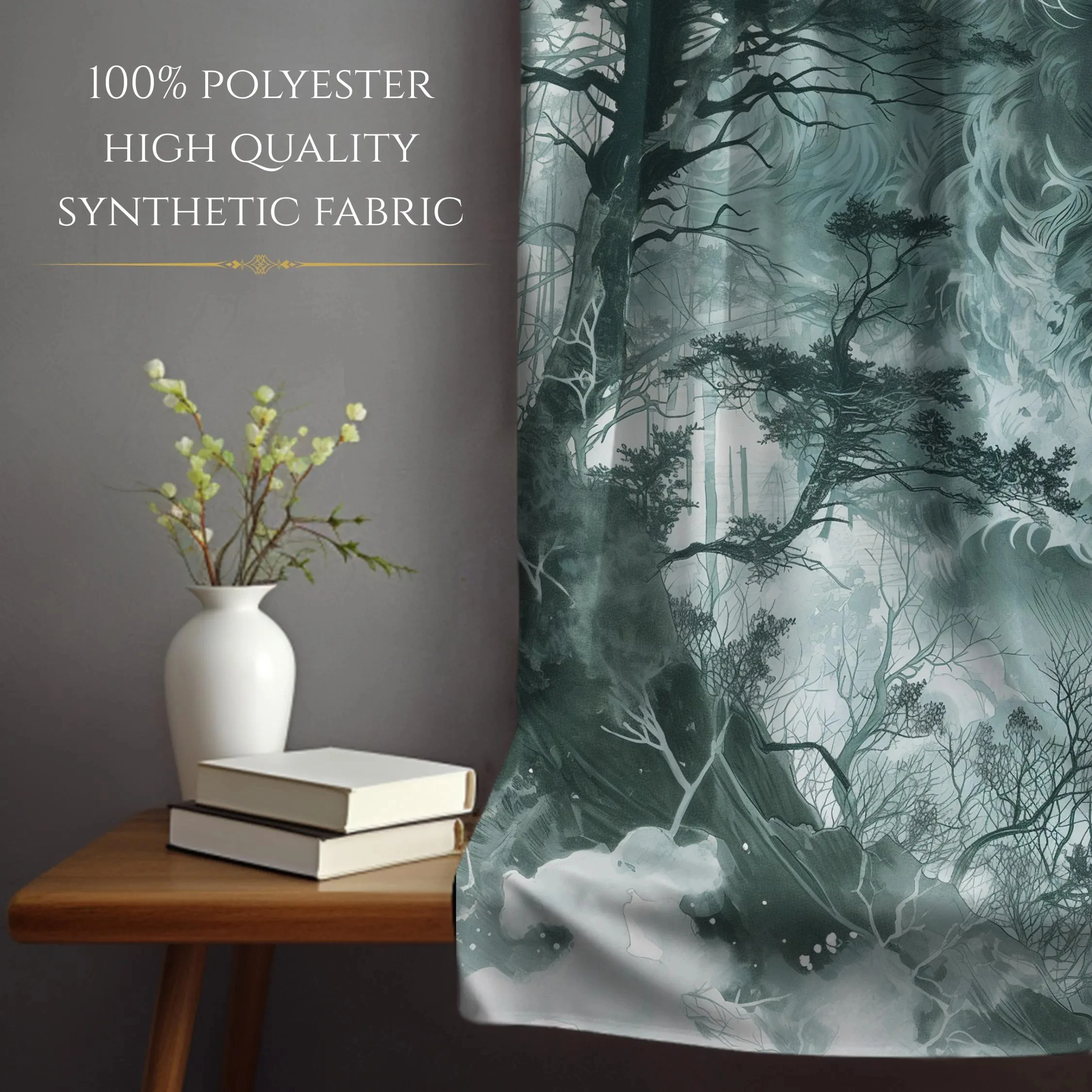 Cinematic Wolf Forest Tapestry Wall Decor Hanging Dark Grunge Wildlife Art Panel Rustic Woodland Mystery Decor Large Size 180x28