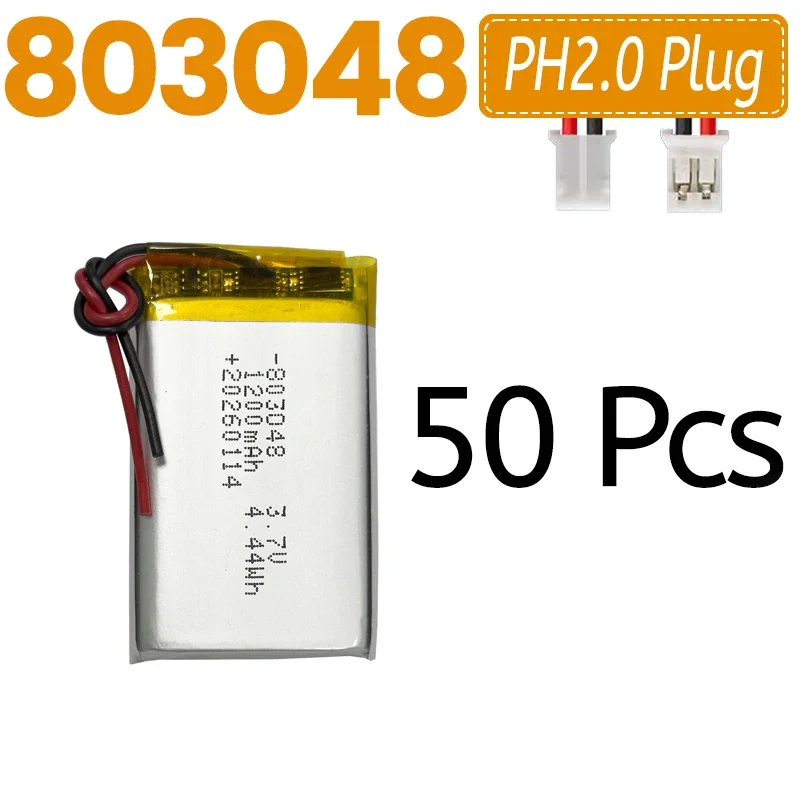 803048 3.7V 1200mAh Li-ion Rechargeable Battery for Beauty Device/Educational Toy/Laptop/GPS Recorder/Walkie-talkie Batteria