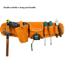 Cowhide Waist Tool Bag Multifuctional Waist Belt Tool Bag For Power Drill Electric Screwdriver Storage Tool Bag
