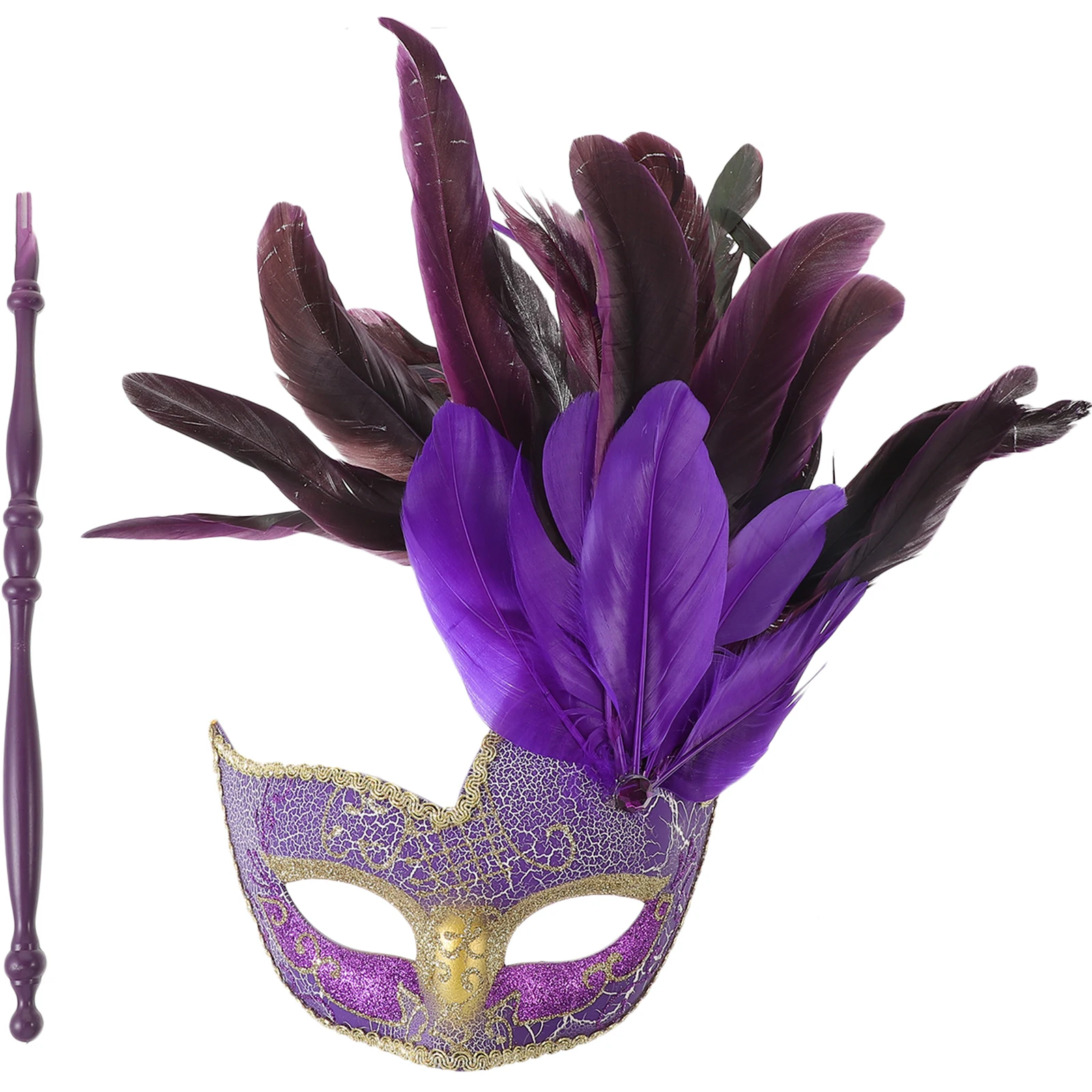 

Masquerade Mask Stick Lightweight Black Color for Women Halloween Carnival Party Costumes Masks Accessories Decorative