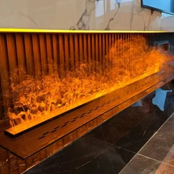 Modern 3D Steam Fireplace Silent Decorative Humidifier Electric Flame LED Water Vapor Fireplace Indoor Remote TV Wall Room Decor