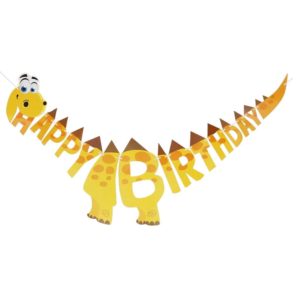 Cartoon Dinosaurier Happy Birthday Banner Dschungel Safari Dino Thema Happy Roar Kinder Jungen Mädchen Geburtstagsparty Girlanden Deko – Detail 10