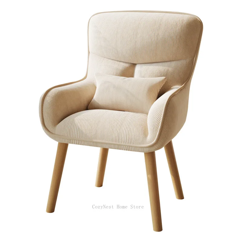Comfortable Fabric Vanity Chair for Girls Bedroom, Dorm Study Desk Chair with Backrest, Home Computer Seat