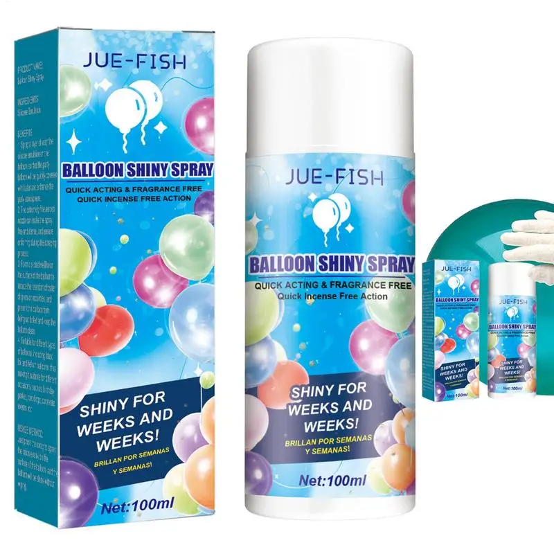 Shine Balloons Spray 100ml Shiny Glow Balloons Spray No Drips Balloon Brightener Spray Precise Mist Polish Maintenance