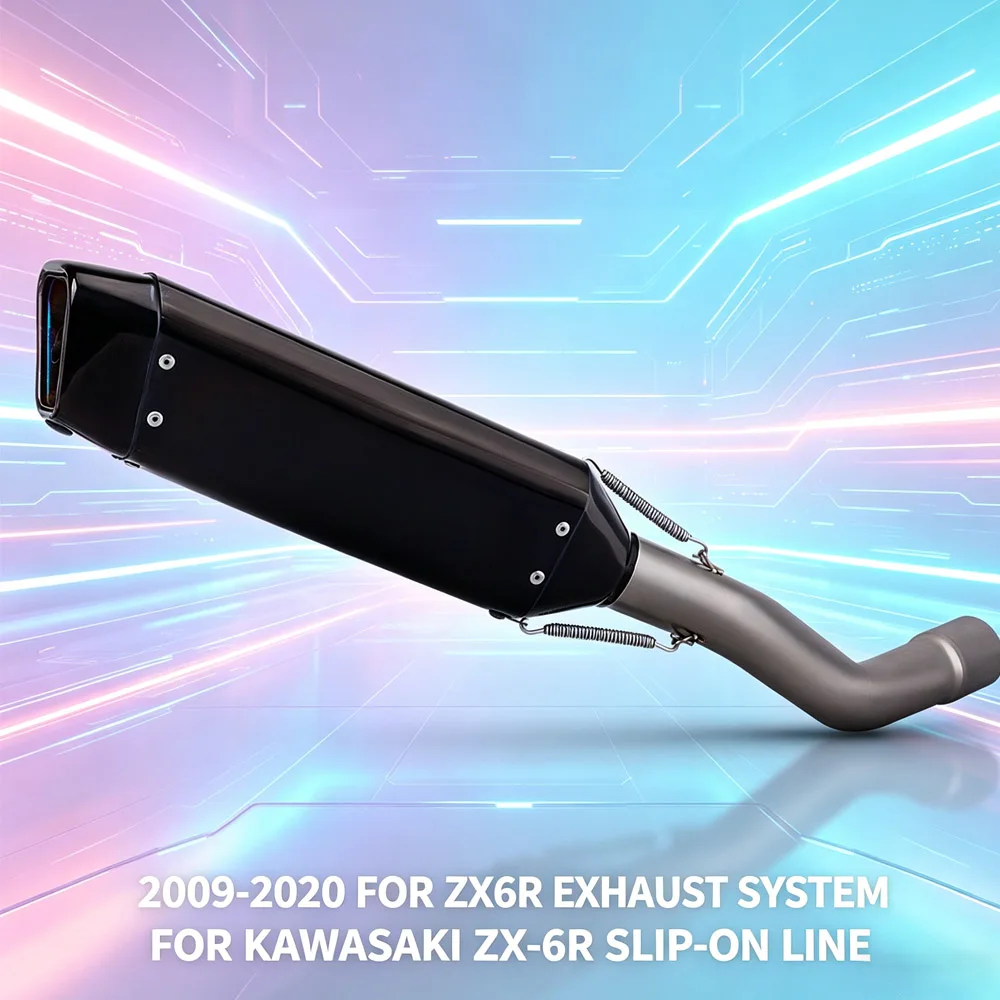 

Slip On Line For Kawasaki ZX6R ZX-6R 2009-2020 Motorcycle Exhaust Kit Racing Middle Line Pipe Escape Muffler With DB Killer