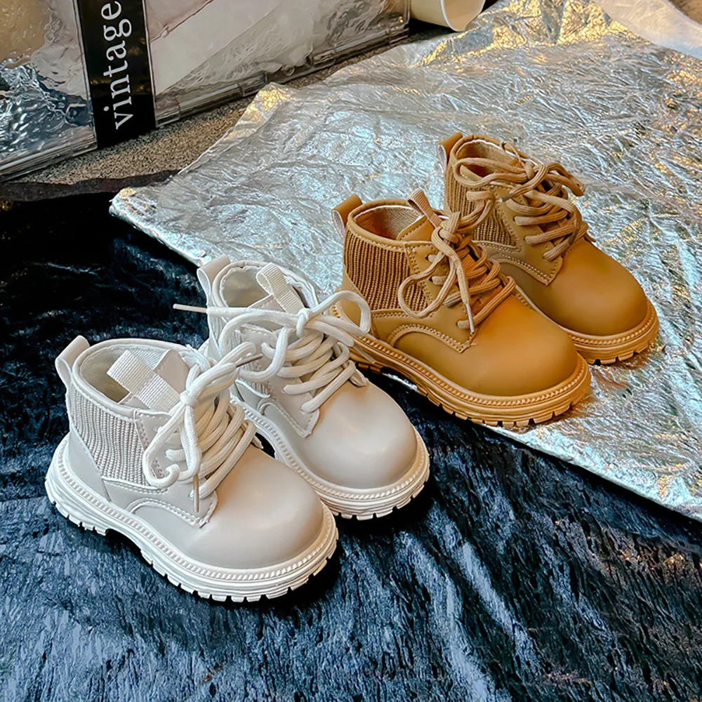 

Autumn Fashion Boots For Children PU Leather Waterproof Children's Boots Soft-soled Boy's Girl's Boots Trend Fashion Girl's Boot