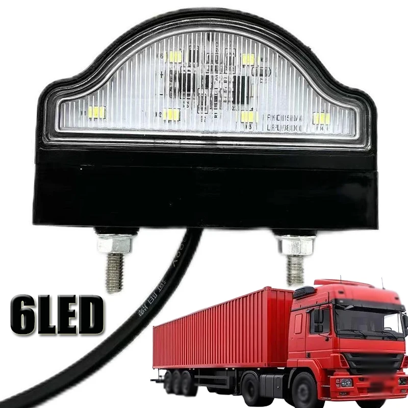 

1Pc 12V/24V 6LED Number Plate Light E4 Standard For Trailer Campervan Caravan Universal Black Shell Fit For Truck RV