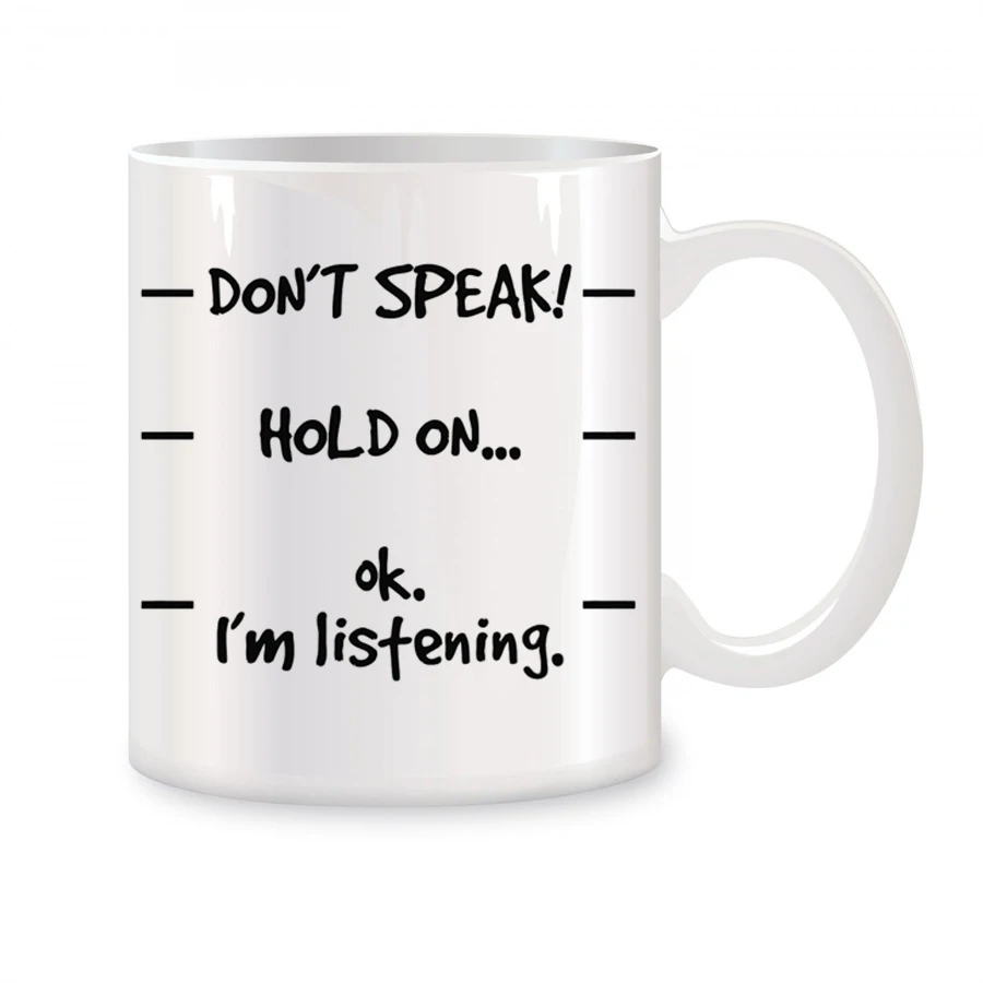 

Don't Speak Mugs For Men and Women, Gifts Ideas for Mom, Dad, Boss Birthday Novelty Coffee Ceramic Tea Cups White 11 oz