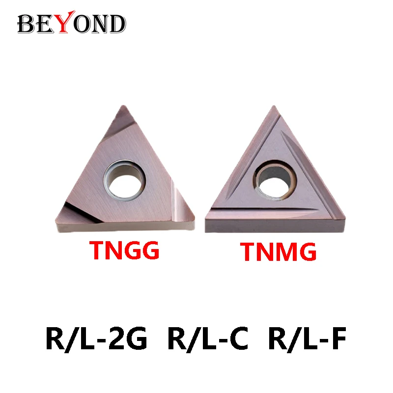 

BEYOND 10pcs Carbide Inserts TNMG160402R TNMG160404R TNMG160402L TNMG160404L 2G C F Stainless Lathe Tools