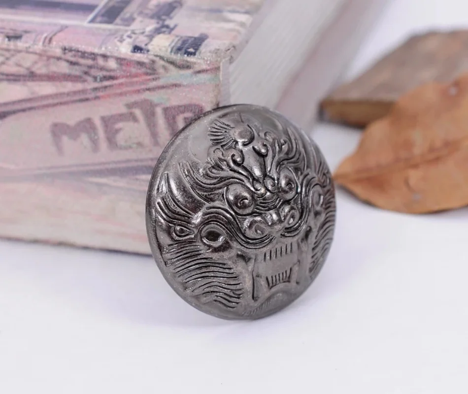 35MM 10pc Biker Gunmetal Heavy Strong Black China Dragon Head Conchos Button Rivet Stud Leathercraft Wallet  Bag Belt Decorative