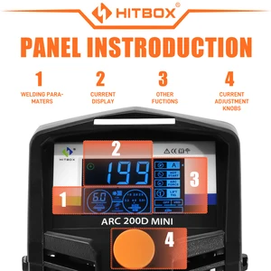 Hitbox-Arc welding machine, IGBT mini inverter, LED digital display, home portable, MMA, Tig-Lift welder, ARC200D, 10-200a, 2 in 1 12 Main Sales Machine Welding Inverter - №10