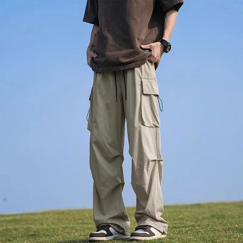 

Multi Pocket Baggy Straight Cargo Pants for Men Cheapest Designer Street Fashion Loose Luxury Spring Summer Long Trousers Man